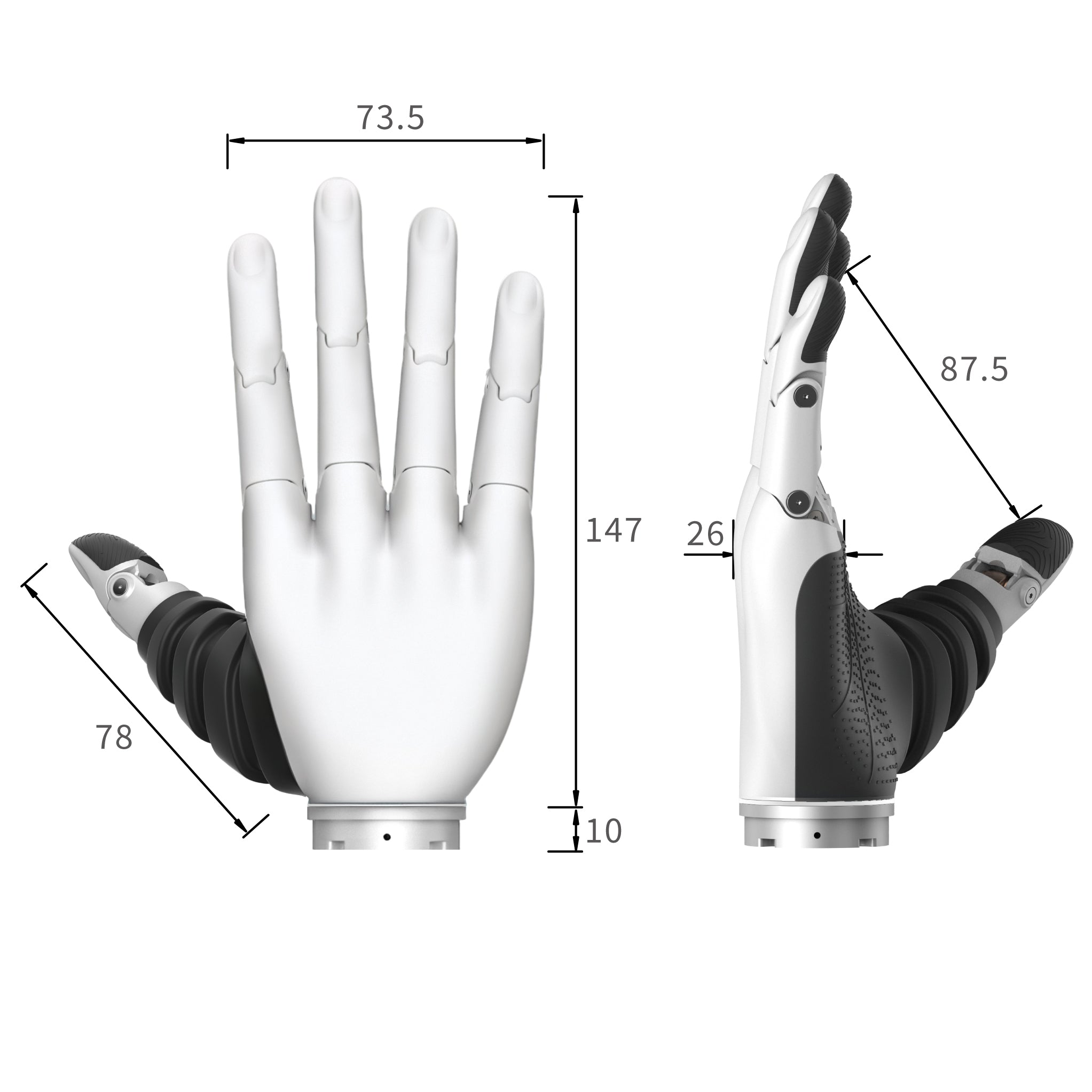 DH116S-RW1 Mini Dexterous Hand | 11-DOF Humanoid Robotic Hand with CAN-FD Communication