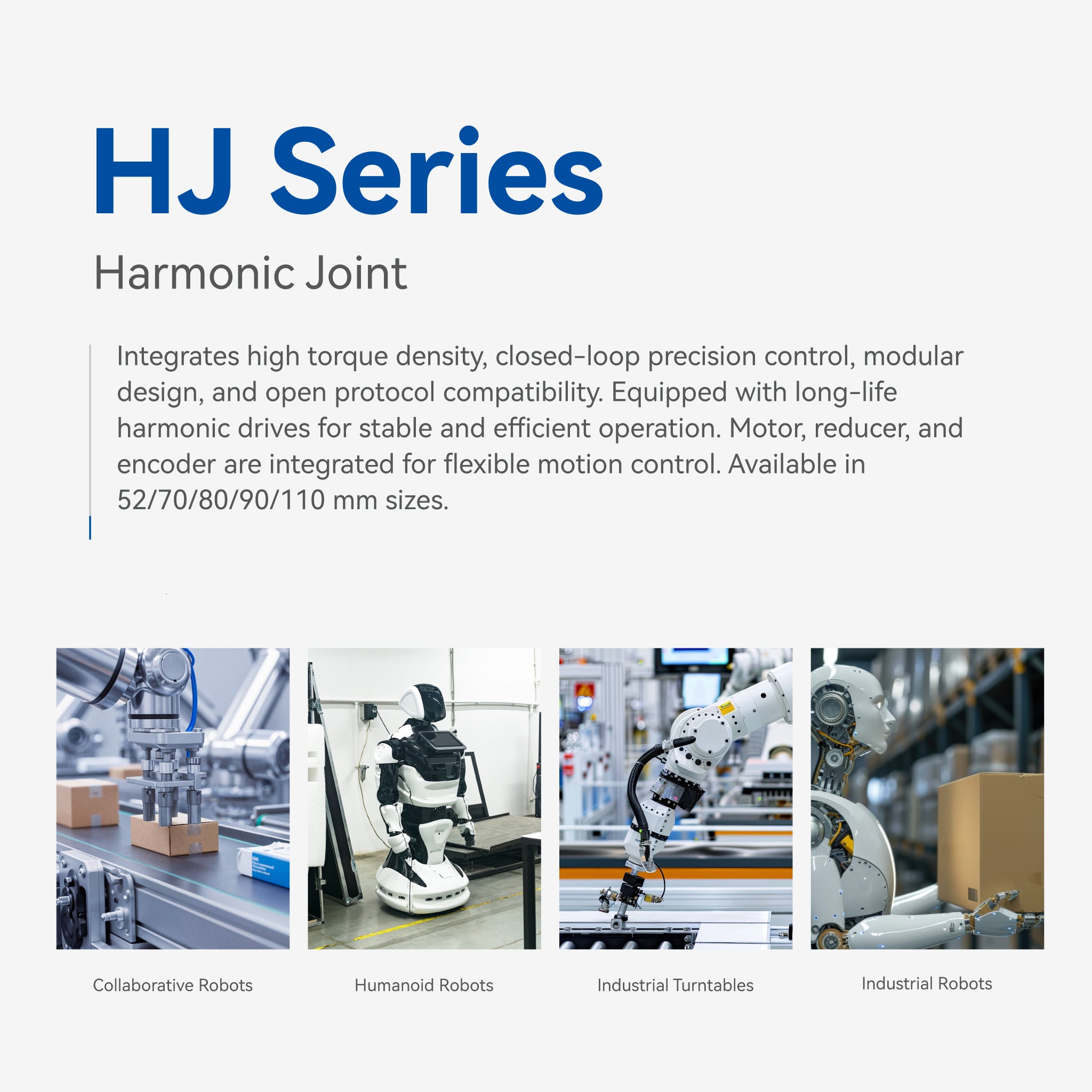 HJ2-110F101D24-BK-EC 110mm Harmonic Integrated Actuator with EtherCAT Communication & Brake ,  Robot Joint Module